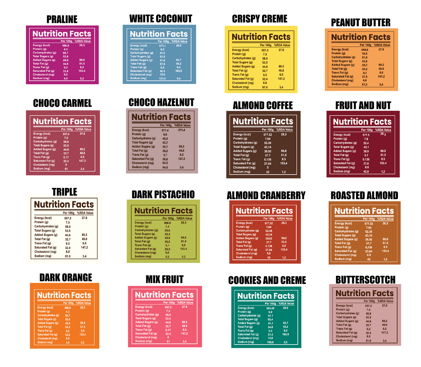 CHOCOLATE BARS PACK OF 16