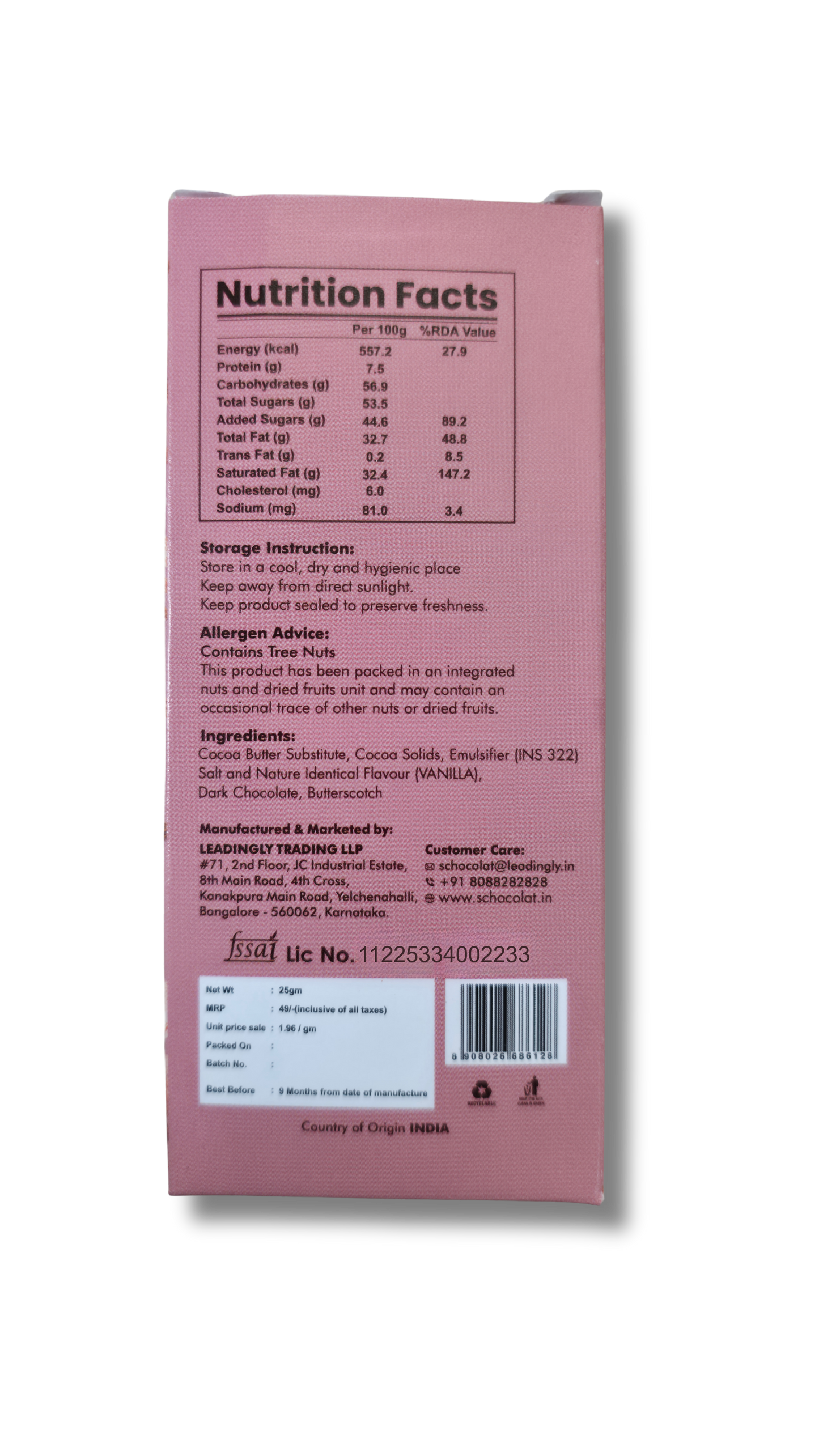 BUTTERSCOTCH BAR 25GMS