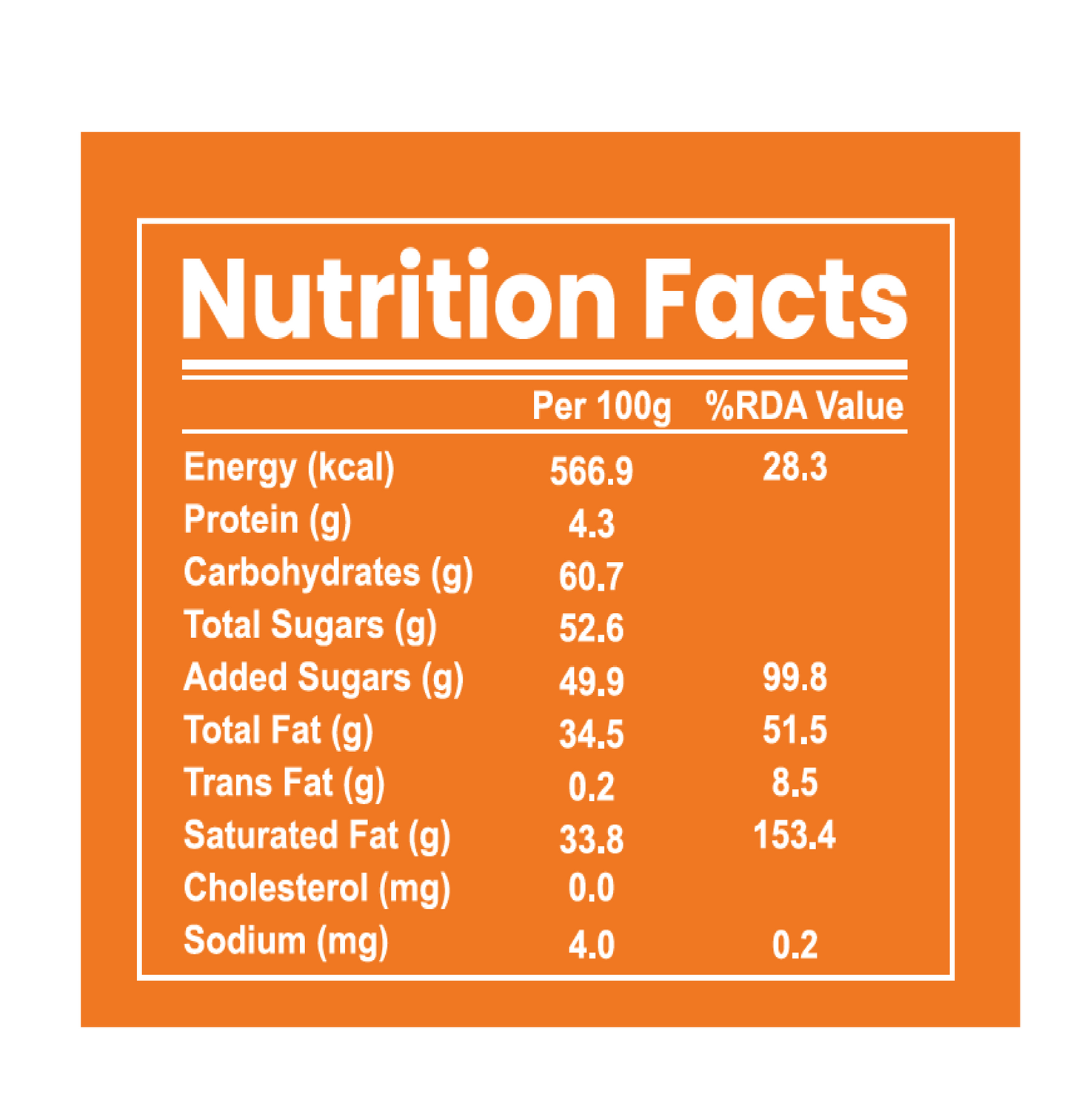 DARK ORANGE BAR 25GMS