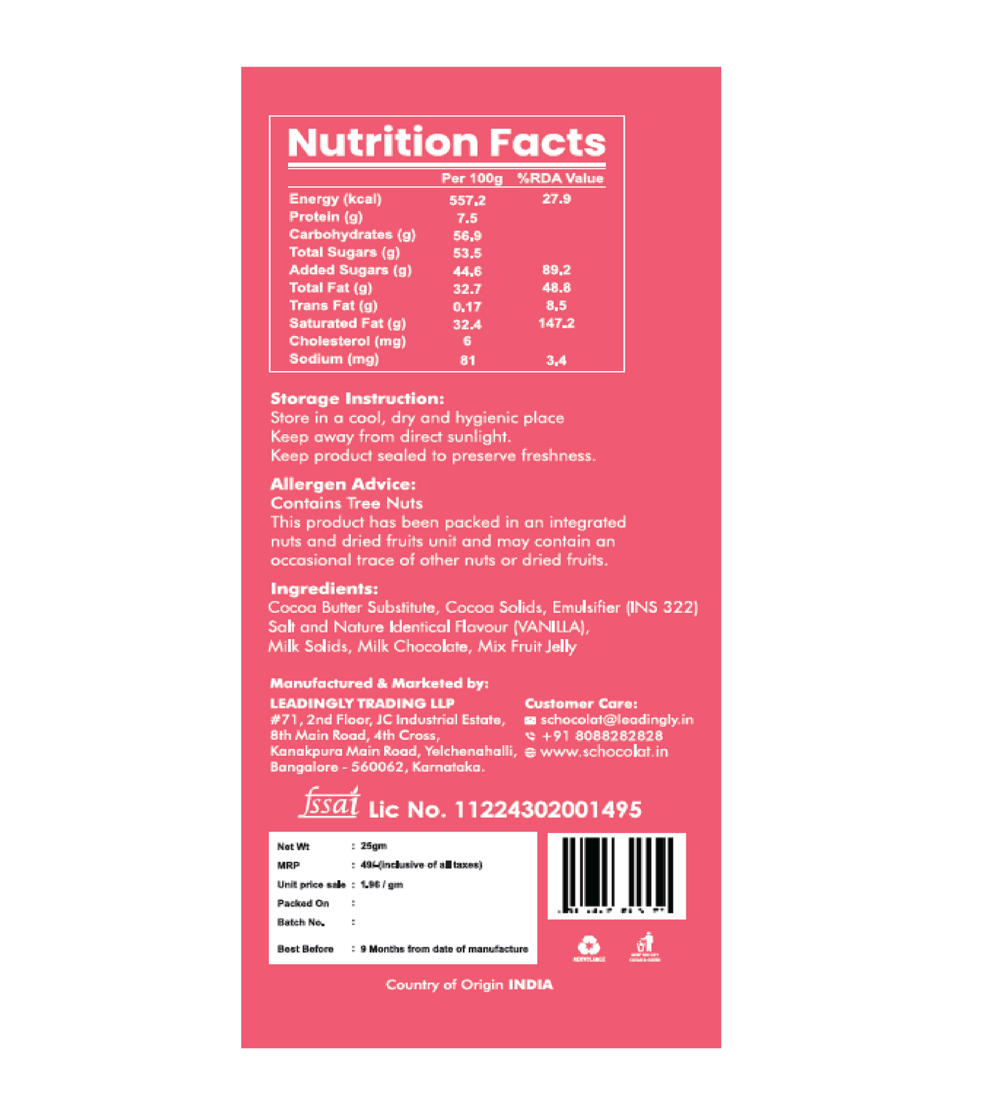 MIX FRUIT BAR 25GMS