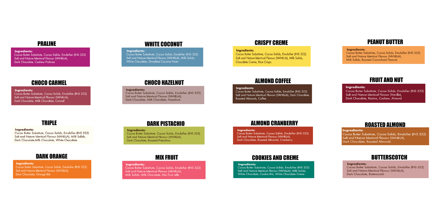 CHOCOLATE BARS PACK OF 16