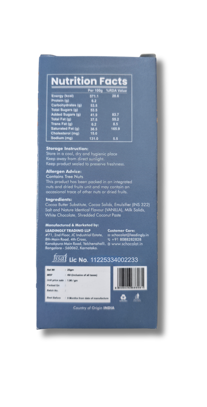 WHITE COCONUT BAR 25GMS